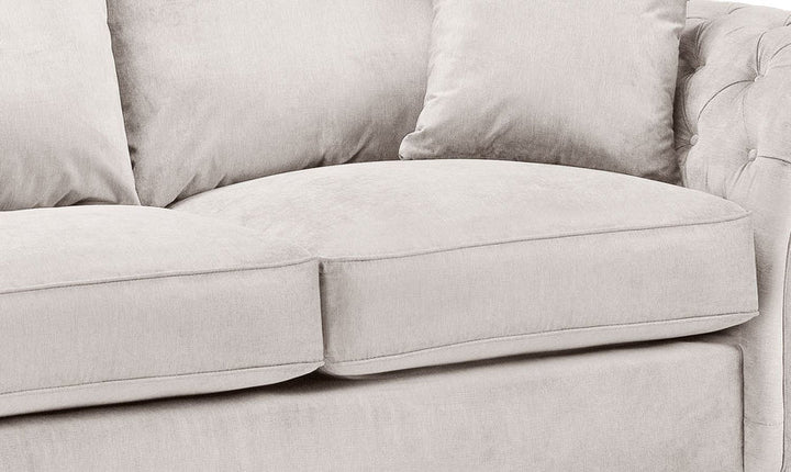 Chesterfield Stone Fullback Right Hand Facing Corner Sofa Stone Velvet
