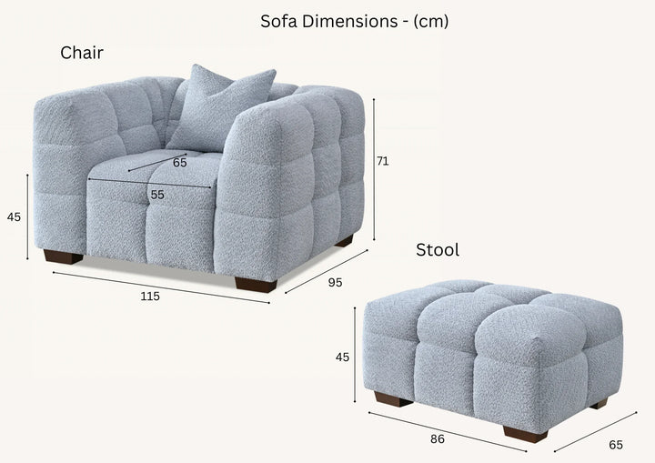 The Bubble Tribeca Pearl Boucle Armchair Premium Boucle Fabric