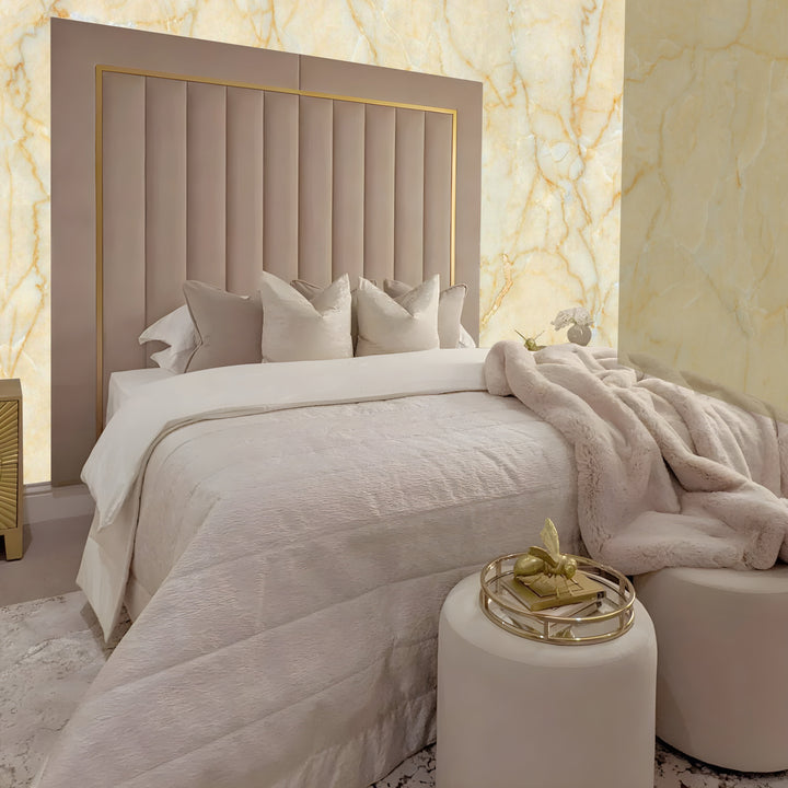 Como Gold Trim Channelled Luxury Bed