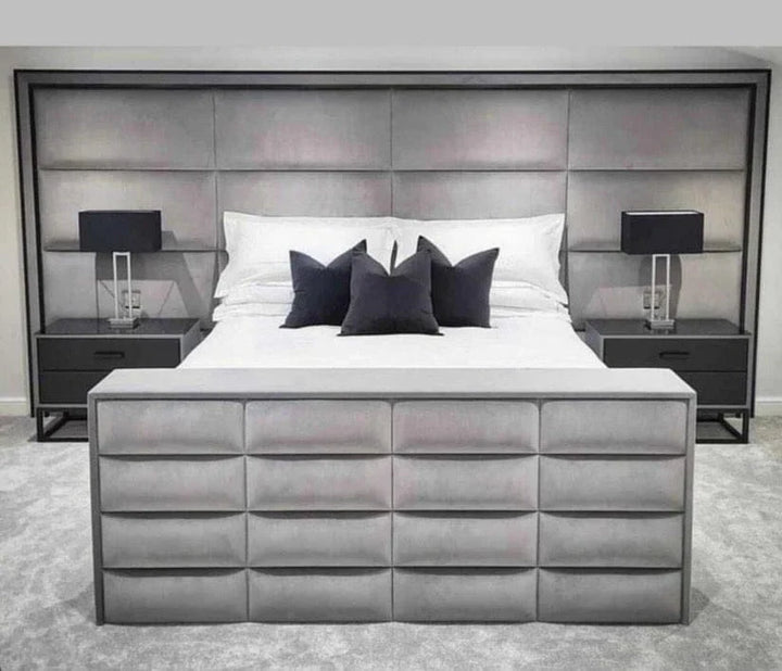 The Montreal Luxury Wide Panel Velvet TV Bed