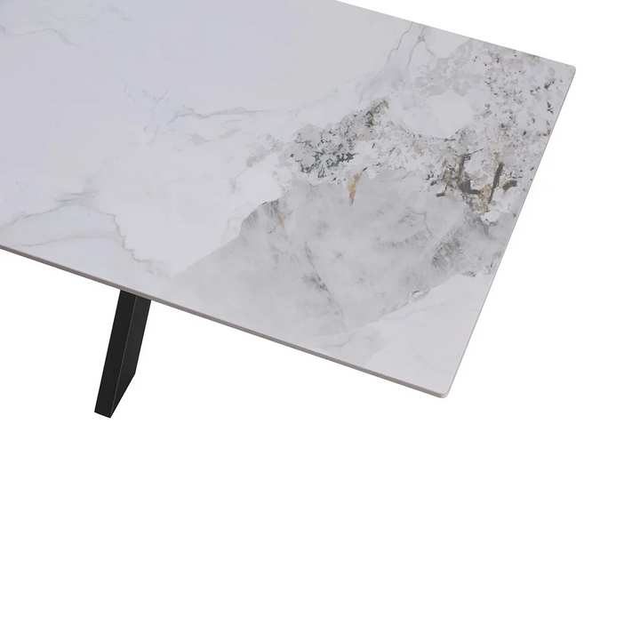 Nova 160cm White Ceramic Marble Dining Table