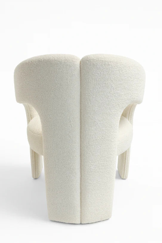 Oscar White Fabric Boucle Dining Chair