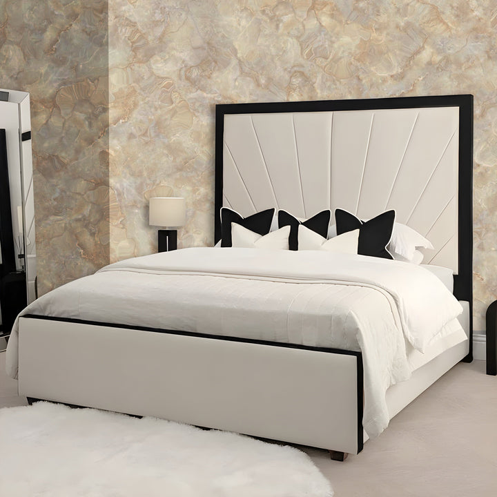 Monarch Cream & Black Sunburst Bed