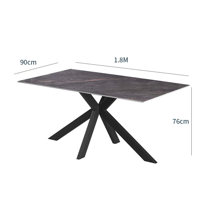 Nova 180cm Grey Ceramic Marble Dining Table