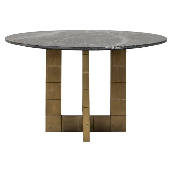 Richmond Interiors Collada Black/Gold Round Oval 130cm Dining Table