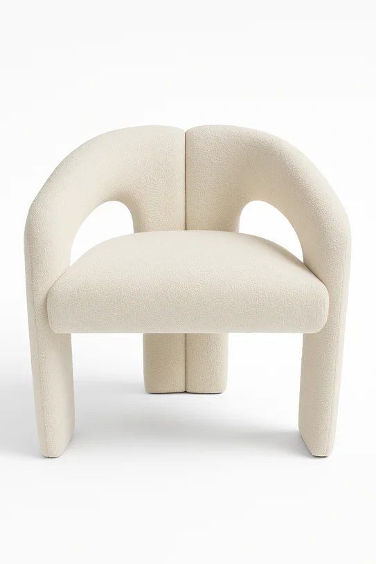 Oscar White Fabric Boucle Dining Chair