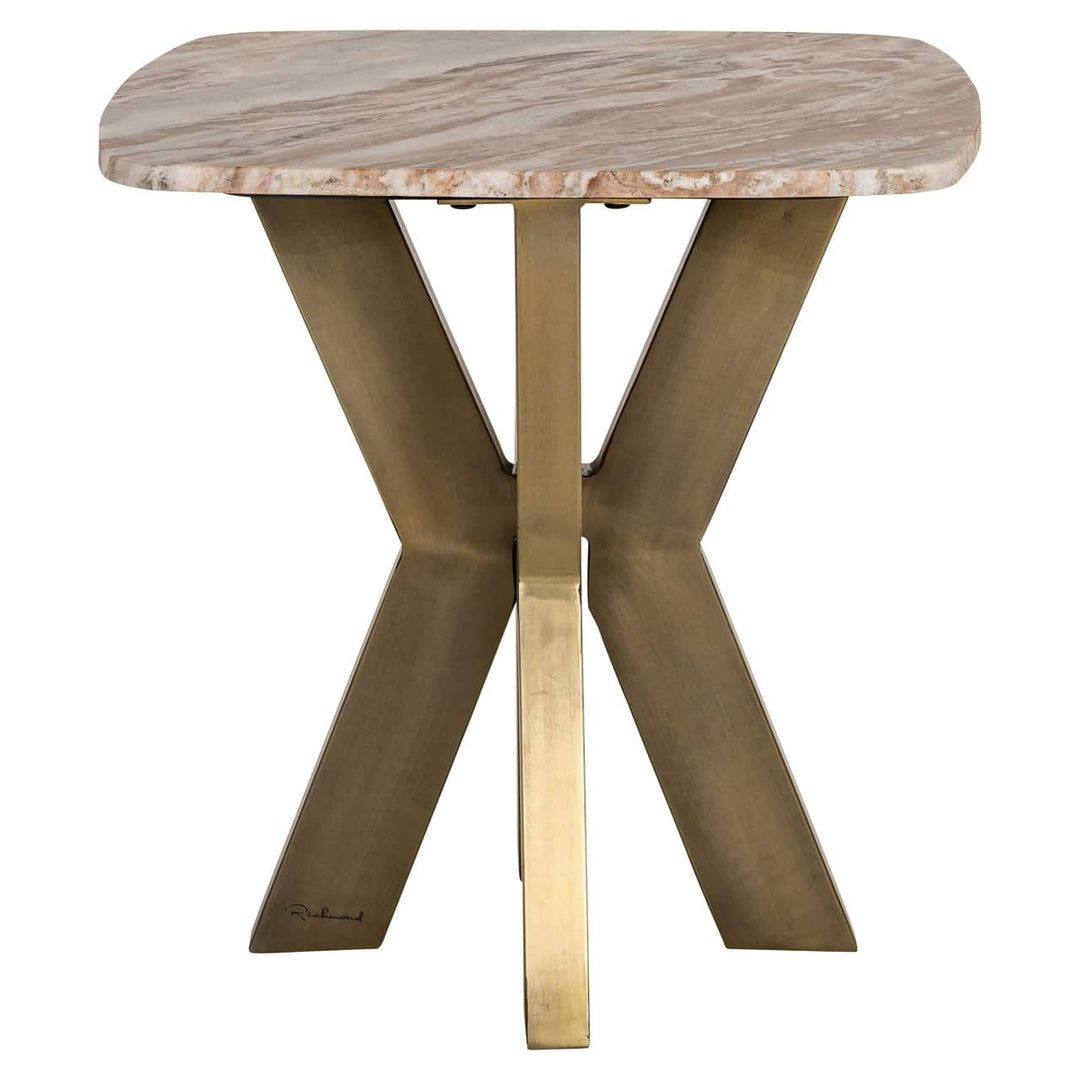 Richmond Interiors Bottega Blush Beige Marble End Lamp Table