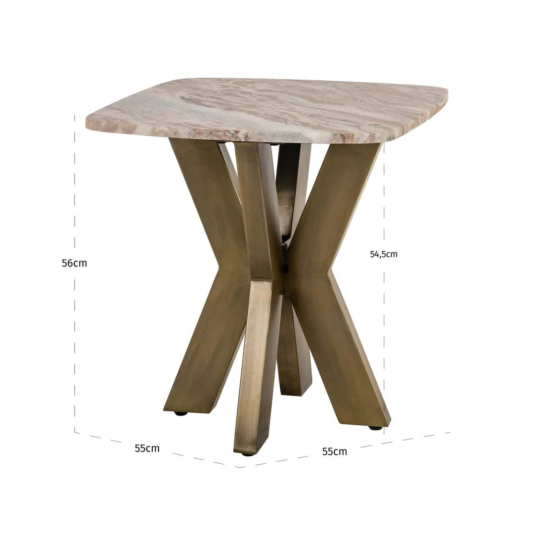 Richmond Interiors Bottega Blush Beige Marble End Lamp Table