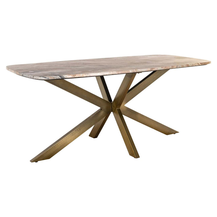 Richmond Interiors Bottega Blush Beige Marble 190cm Oval Dining Table