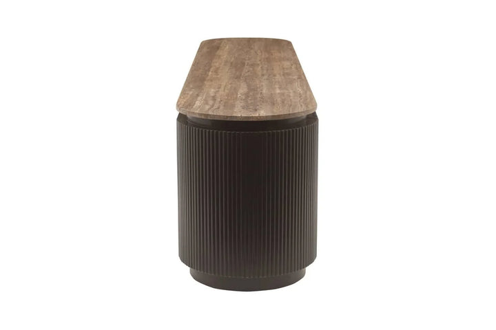 Richmond Interiors Russo Brown Ribbed 4 Door TV Unit