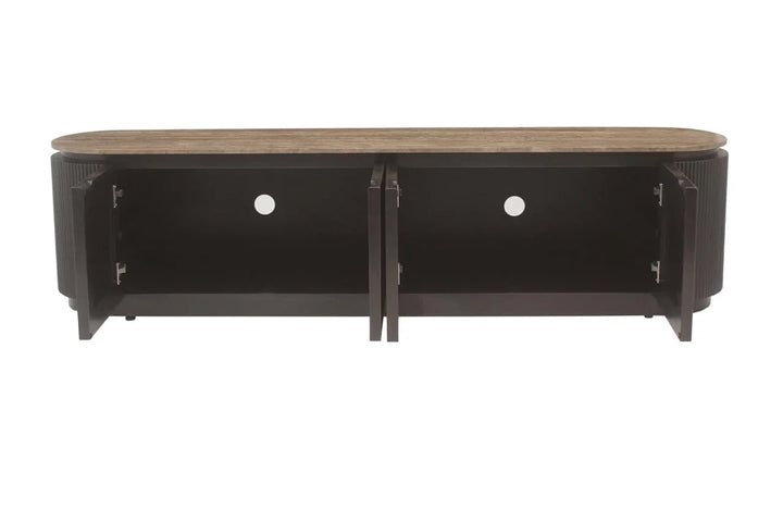 Richmond Interiors Russo Brown Ribbed 4 Door TV Unit