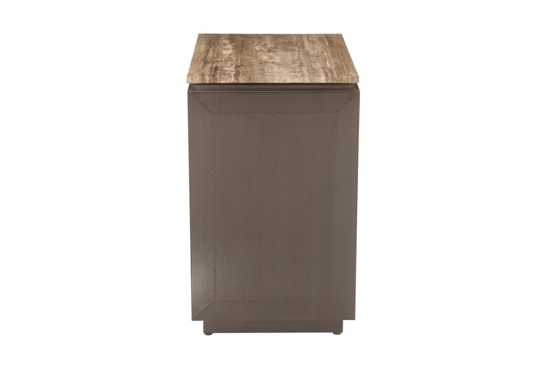 Richmond Interiors Russo Brown Ribbed 3 Drawer Bedside Table