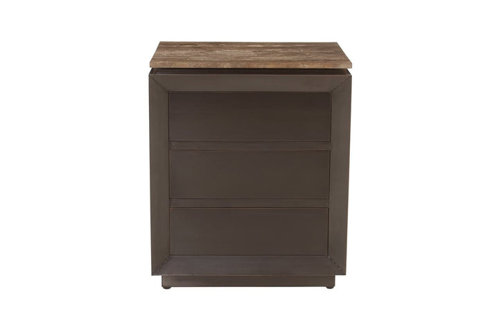 Richmond Interiors Russo Brown Ribbed 3 Drawer Bedside Table