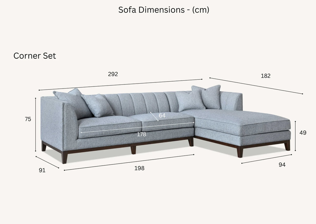 The Cooper Dolphin Boucle Right Hand Corner Premium Sofa Dolphin Boucle Fabric