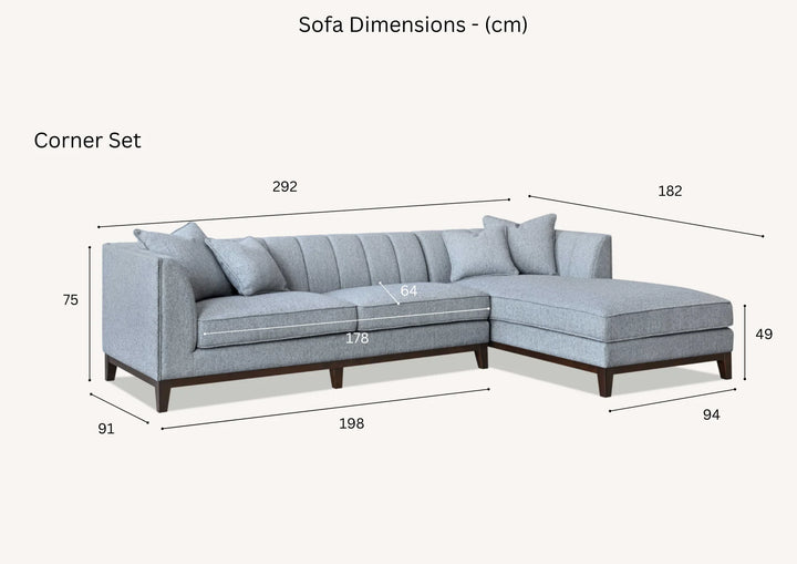 The Cooper Dolphin Boucle Right Hand Corner Premium Sofa Dolphin Boucle Fabric