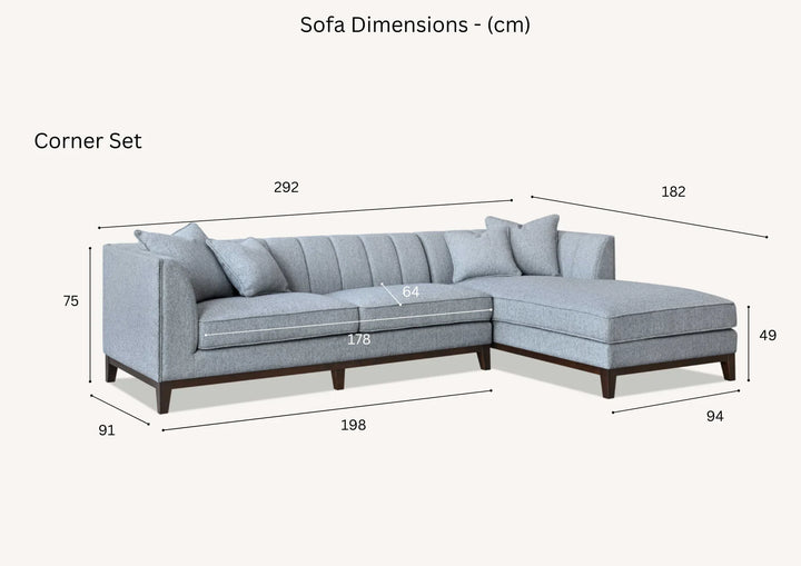 The Cooper Dolphin Boucle Left Hand Corner Premium Sofa Dolphin Boucle Fabric