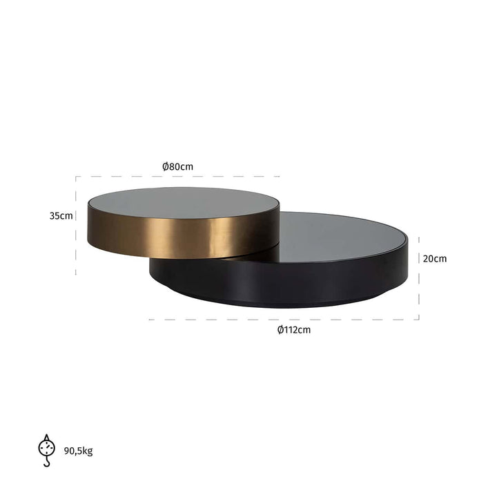 Richmond Interiors Slice Black & Gold Coffee Table