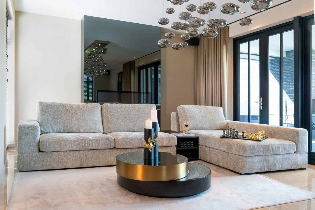 Richmond Interiors Slice Black & Gold Coffee Table