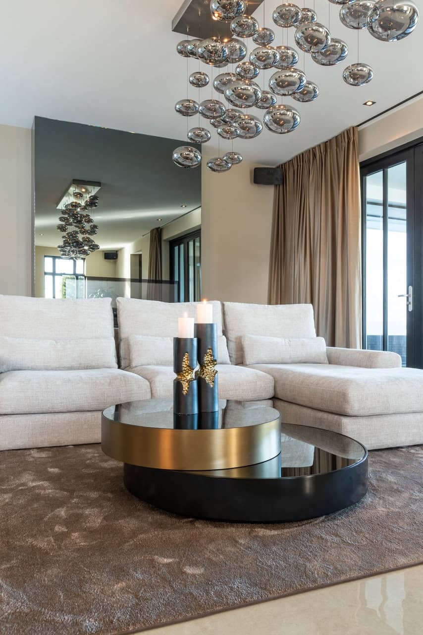 Richmond Interiors Slice Black & Gold Coffee Table