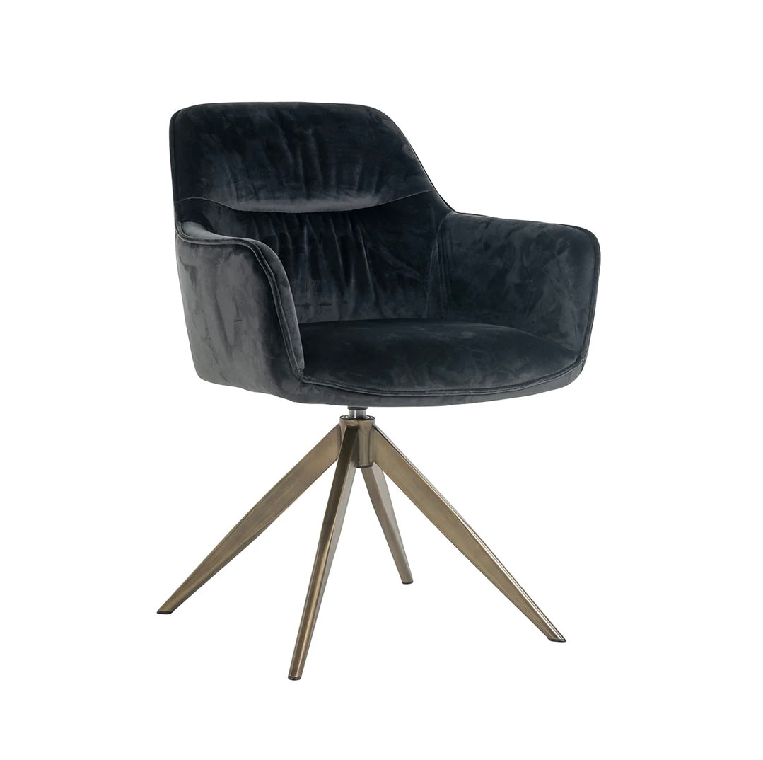 Richmond Interiors Aline Swivel Chair in Khaki Velvet