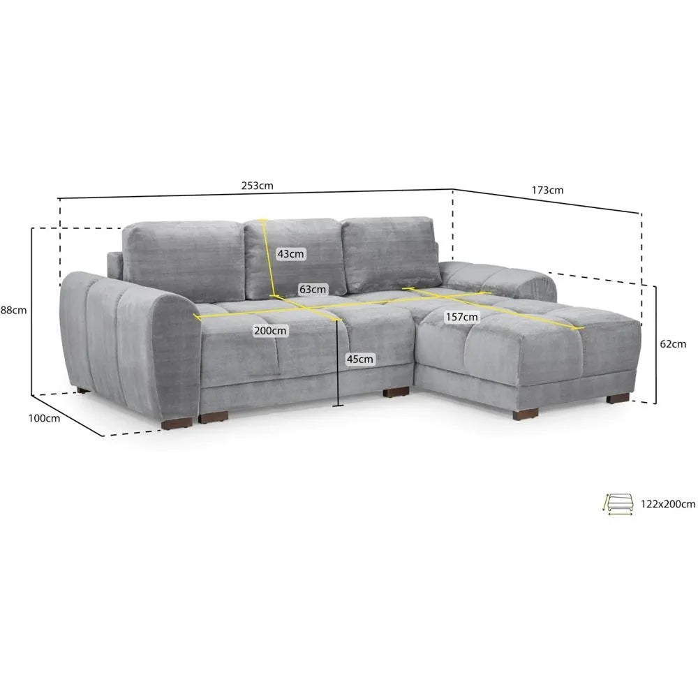 Zara Cream Universal Corner Sofabed with Storage