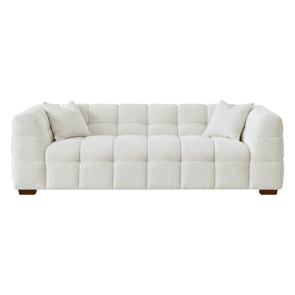 The Bubble Tribeca Ivory White Boucle 3 Seater Premium Sofa Boucle Fabric