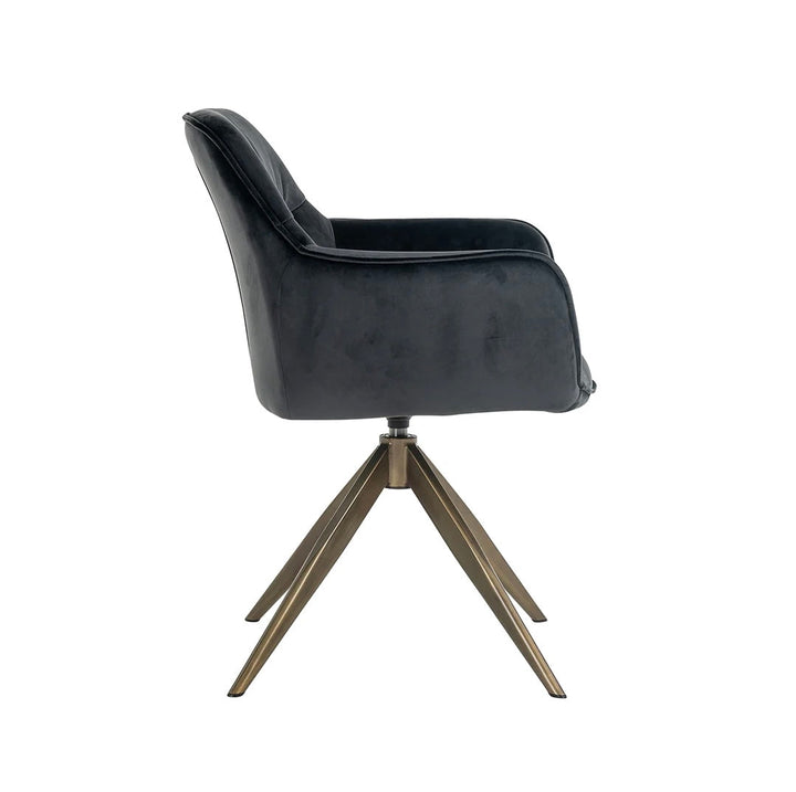 Richmond Interiors Aline Swivel Chair in Khaki Velvet