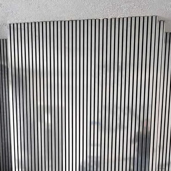 Acoustic Slatted Wall Panels Chrome Metallic Pack Of x4 240 x 60cm