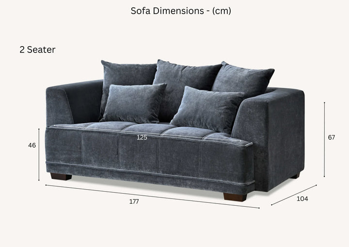 The Gracemary Steel Grey Boucle 3 + 2 Seater Premium Sofa Steel Boucle Fabric