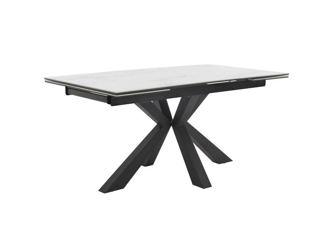 Phoenix 160-240cm White Ceramic Marble Extending Table-Esme Furnishings