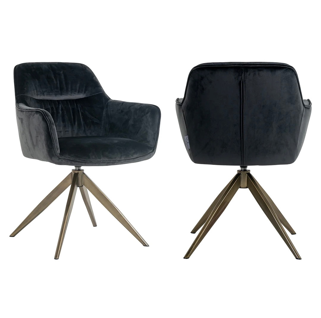 Richmond Interiors Aline Swivel Chair in Khaki Velvet