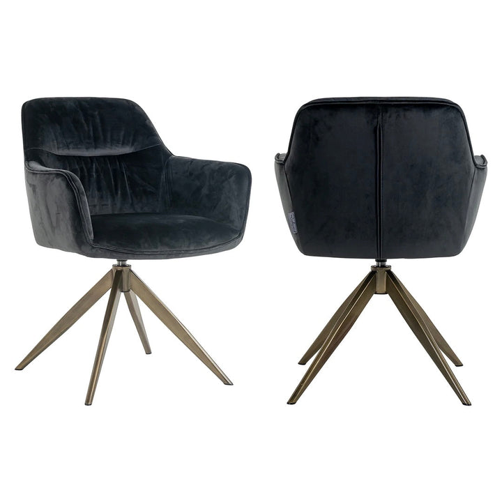 Richmond Interiors Aline Swivel Chair in Khaki Velvet