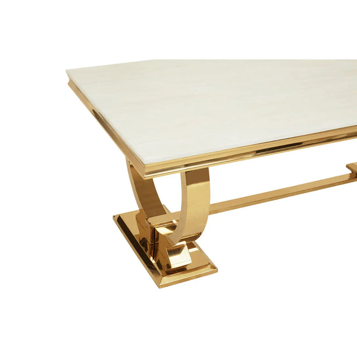 Arianna 200cm Marble & GOLD Legs Dining Table