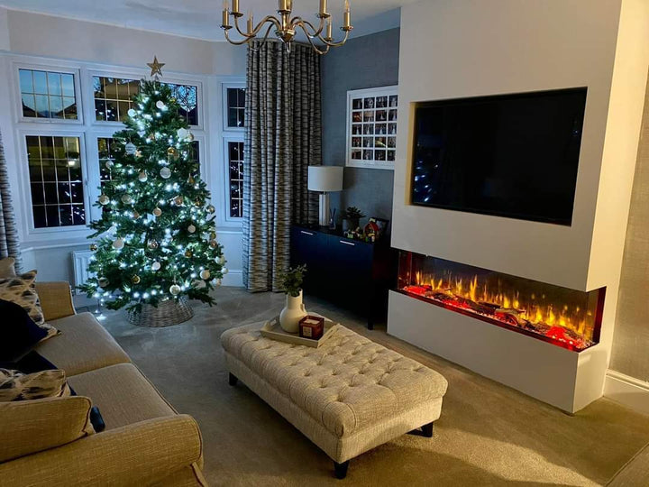 60 Inch HD 2024 Panoramic 3 Sided Glass WiFi Electric Fire HD+ 3D Effect