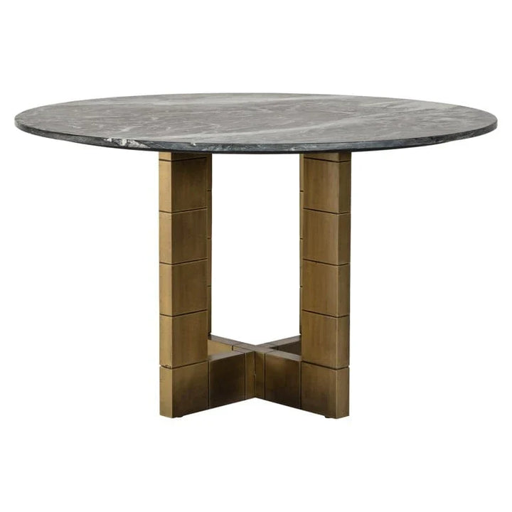 Richmond Interiors Collada Black/Gold Round Oval 130cm Dining Table