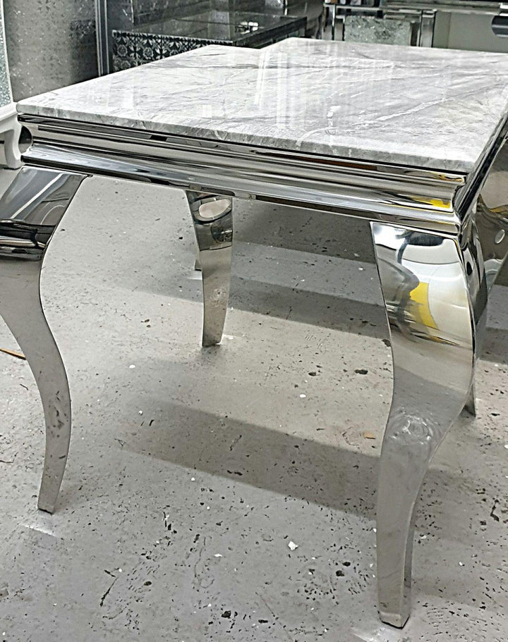 Louis Grey Marble Lamp Table-Esme Furnishings