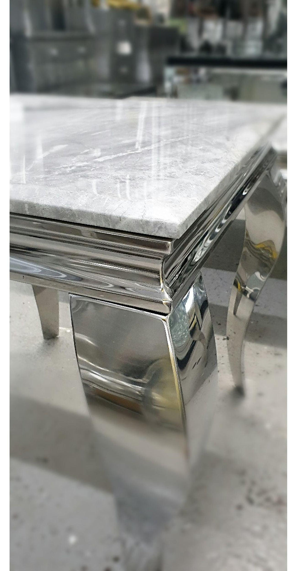 Louis Grey Marble Lamp Table-Esme Furnishings