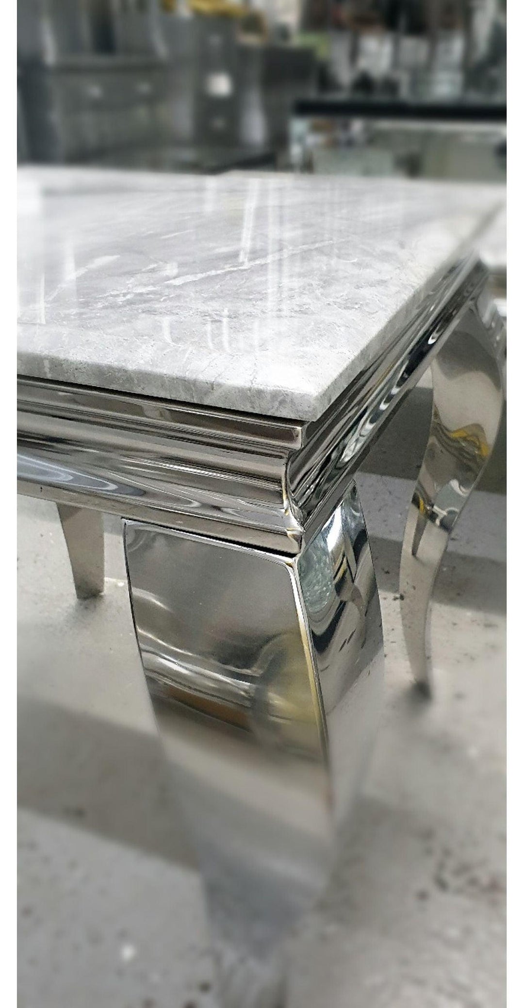 Louis Grey Marble Lamp Table-Esme Furnishings