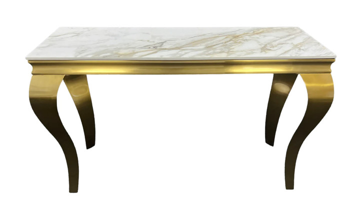 Louis Gold Ceramic Marble 120cm Console Table