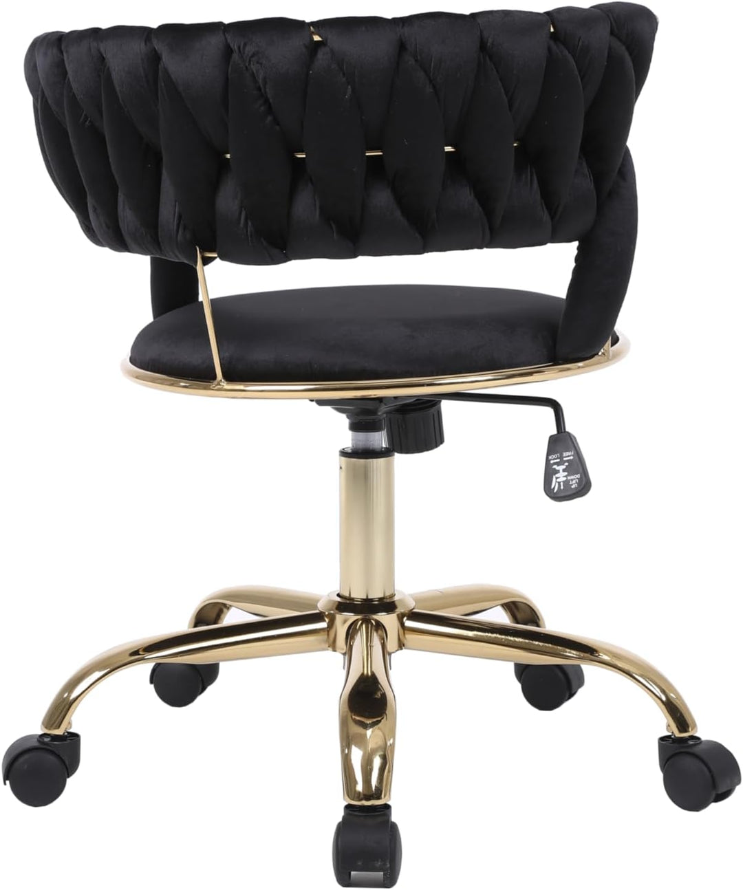 Camilla Luxury Black & Gold Velvet Salon Office Chair Gold Legs