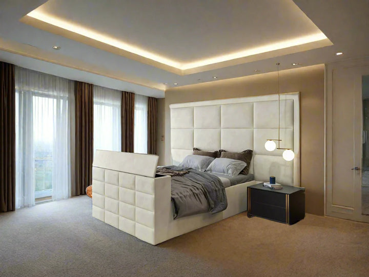 The Hilton Luxury Panel Velvet TV Bed