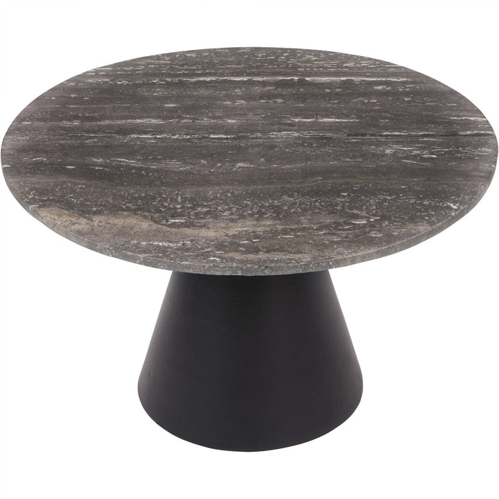 Libra Interiors Clifton II Coffee Table in Charcoal Black and Travertine – Small