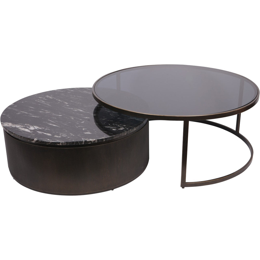 Libra Interiors Belvedere Black Set of 2 Nesting Coffee Tables