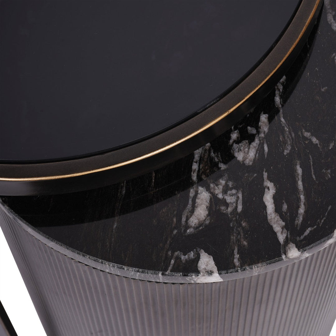 Libra Interiors Belvedere Black Small Set of 2 Nesting Side Tables