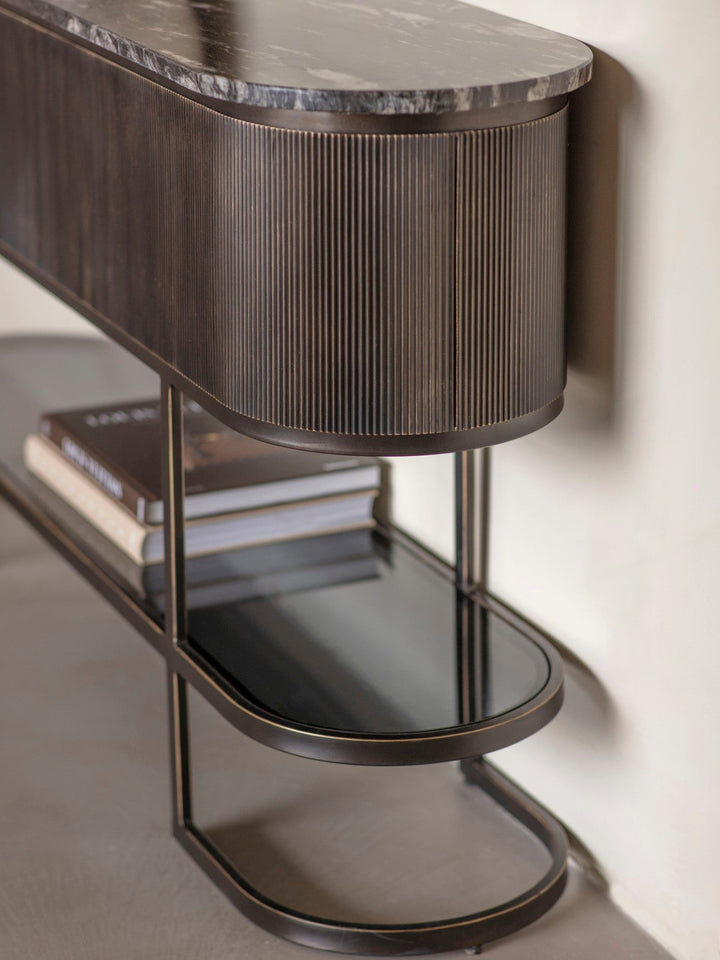 Libra Interiors Belvedere Black Console Table