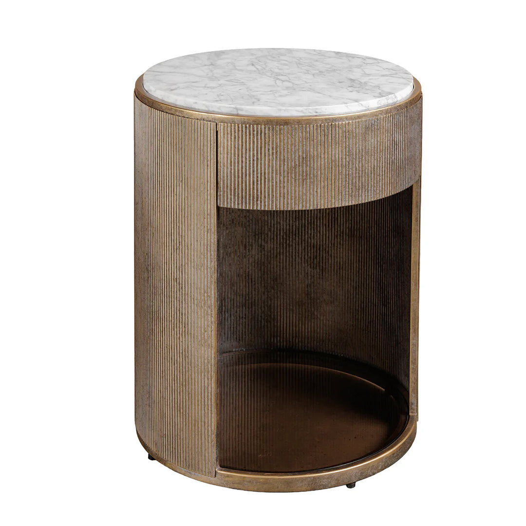 Libra Interiors Belvedere Bedside Table - Aged Gold