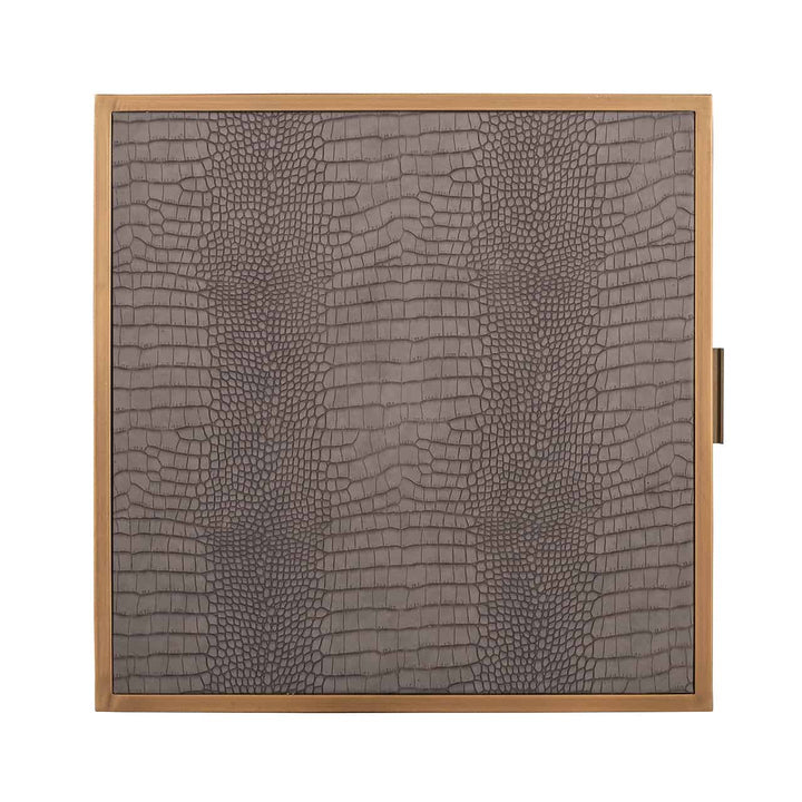Richmond Interiors Classio Brushed Gold Snake Pattern Bedside Table | 3 Drawers