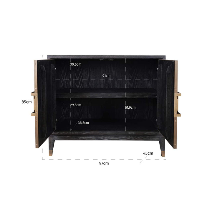 Richmond Interiors Bloomville Shagreen Faux Leather 2 Door Sideboard
