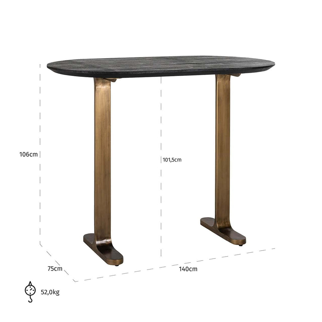 Richmond Interiors Revelin Bronze & Black Rustic Oval Bar Table