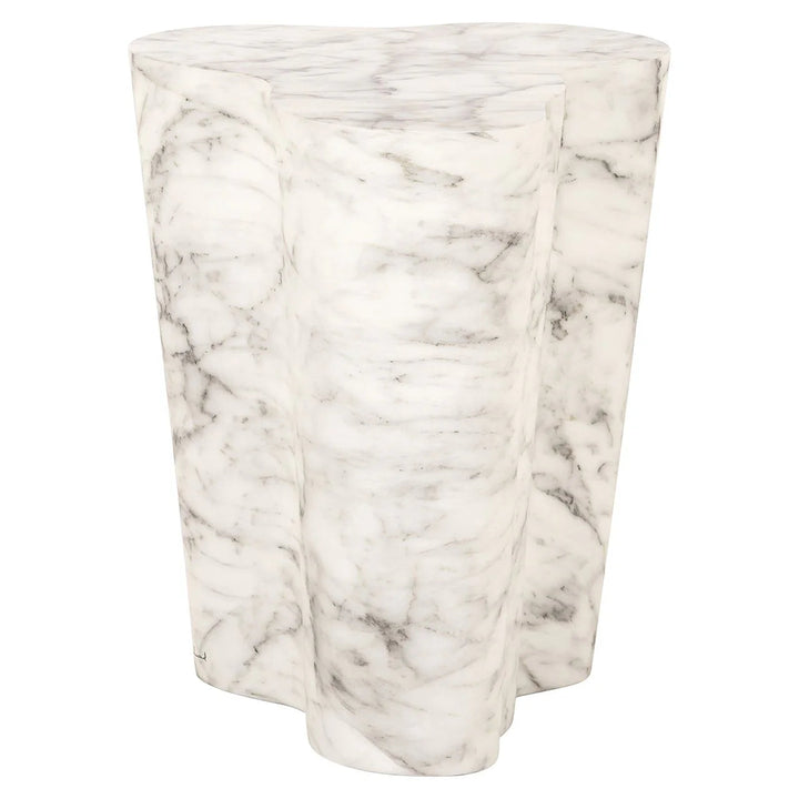 Richmond Interiors Rockyard Faux White Marble Side Table